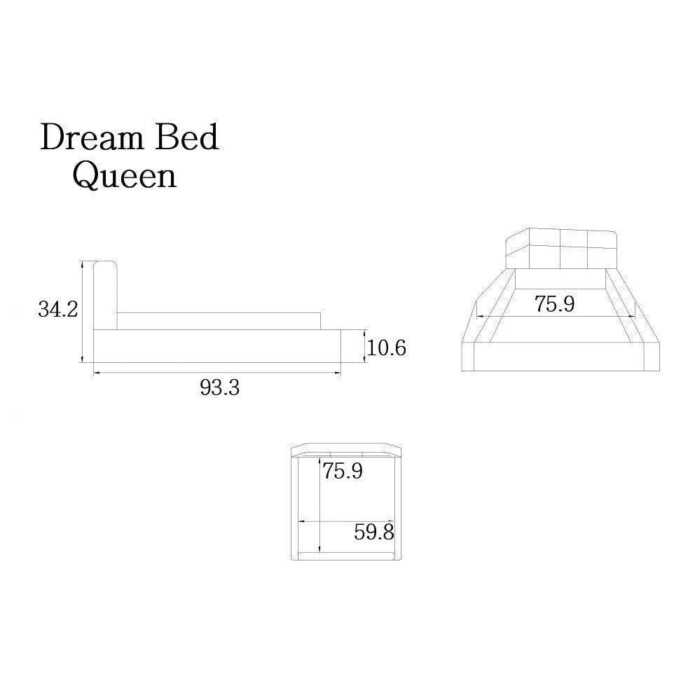 J&M Dream Bed Set in White Leather - Bedroom Depot USA