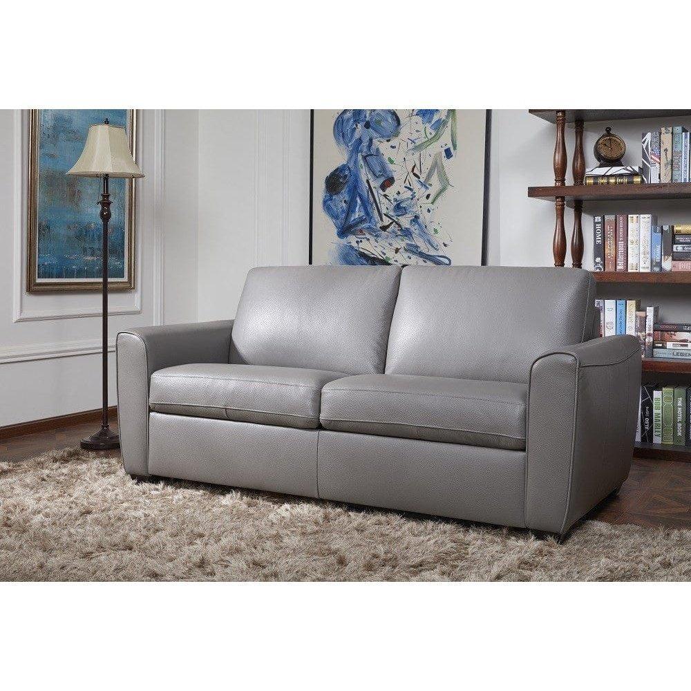 J&M Jasper Sofa Bed in Grey Leather 18234 - Bedroom Depot USA