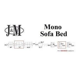 J&M Mono Sofa Bed in Grey Fabric 18233 - Bedroom Depot USA