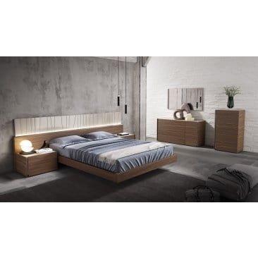 J&M Porto Premium Bedroom Set in Walnut with Light Grey - Bedroom Depot USA