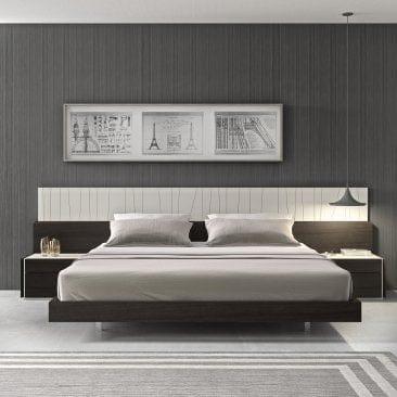 J&M Porto Premium Bedroom Set in Wenge with Light Grey - Bedroom Depot USA