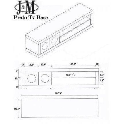 J&M Prato Modern Tv Base 18092 - Bedroom Depot USA