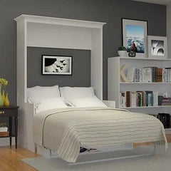Leto Muro White, Full Size Vertical Murphy Bed - Front Open