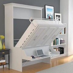 Leto Muro White, Full Size Vertical Murphy Bed - Front Opening