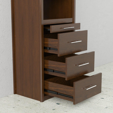 Leto Muro Walnut, Side Tower CSTR - Bedroom Depot USA