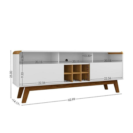 Manhattan Comfort Camberly 62.99 TV Stand with 5 Shelves and Wine Storage - Bedroom Depot USA