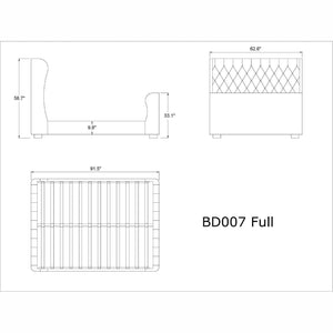 Manhattan Comfort Lola Ivory Full Bed BD007-FL-IV - Bedroom Depot USA