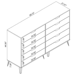 Manhattan Comfort Rockefeller 3-Piece Dresser and Nightstand Set - Bedroom Depot USA