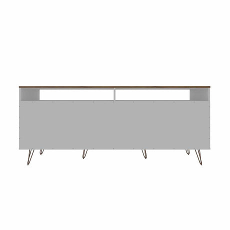 Manhattan Comfort Rockefeller 62.99 TV Stand with Metal Legs and 2 Drawers - Bedroom Depot USA