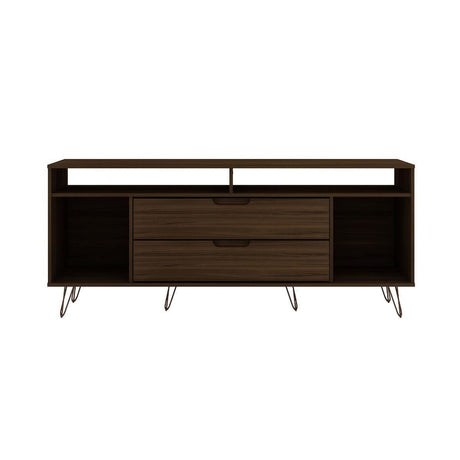 Manhattan Comfort Rockefeller 62.99 TV Stand with Metal Legs and 2 Drawers - Bedroom Depot USA