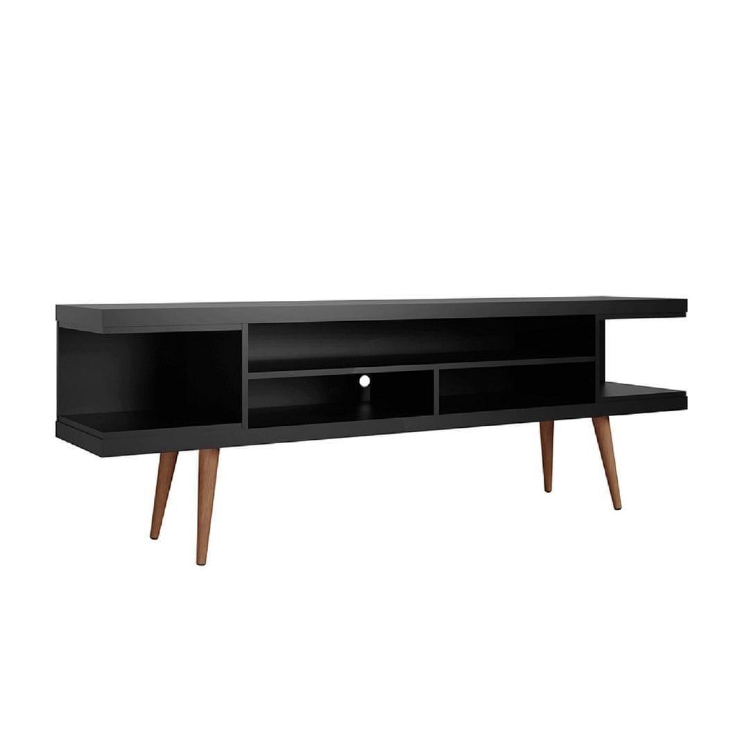 Manhattan Comfort Utopia 70.47" TV Stand with Splayed Wooden Legs and 4 Shelves - Bedroom Depot USA