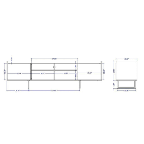 Manhattan Comfort Winston 70.86 TV Stand with 6 Shelves - Bedroom Depot USA