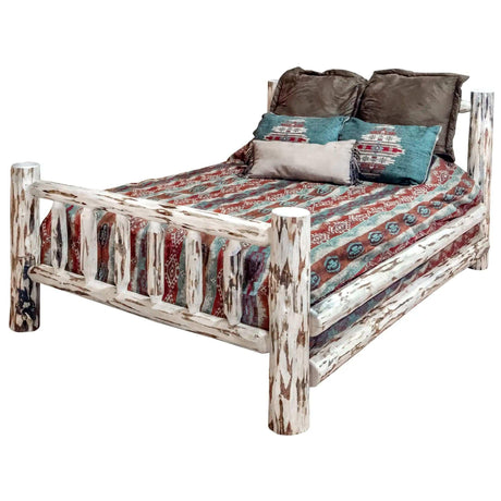 Montana Collection Eastern King Bed, Clear Lacquer Finish MWKBV - Bedroom Depot USA