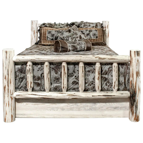 Montana Collection Full Bed w/ Storage, Clear Lacquer Finish MWSBFV - Bedroom Depot USA