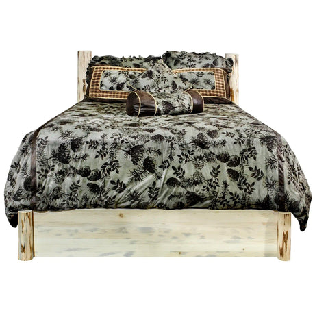 Montana Collection Full Platform Bed w/ Storage, Clear Lacquer Finish MWSBPFV - Bedroom Depot USA