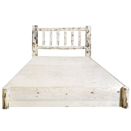 Montana Collection King Platform Bed w/ Storage, Clear Lacquer Finish MWSBPKV - Bedroom Depot USA