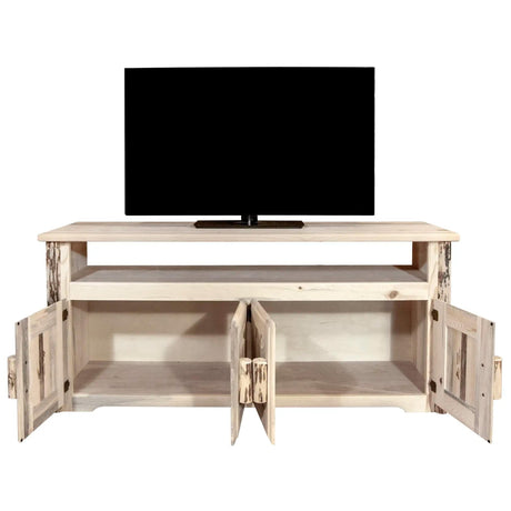 Montana Collection Television Stand, Clear Lacquer Finish MWTVV - Bedroom Depot USA