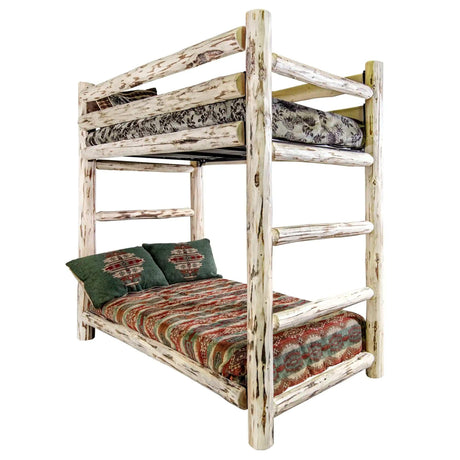 Montana Collection Twin over Twin Bunk Bed, Clear Lacquer Finish MWBBNV - Bedroom Depot USA