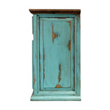 Traditional Small Rustic Nightstand Oldie Turquoise