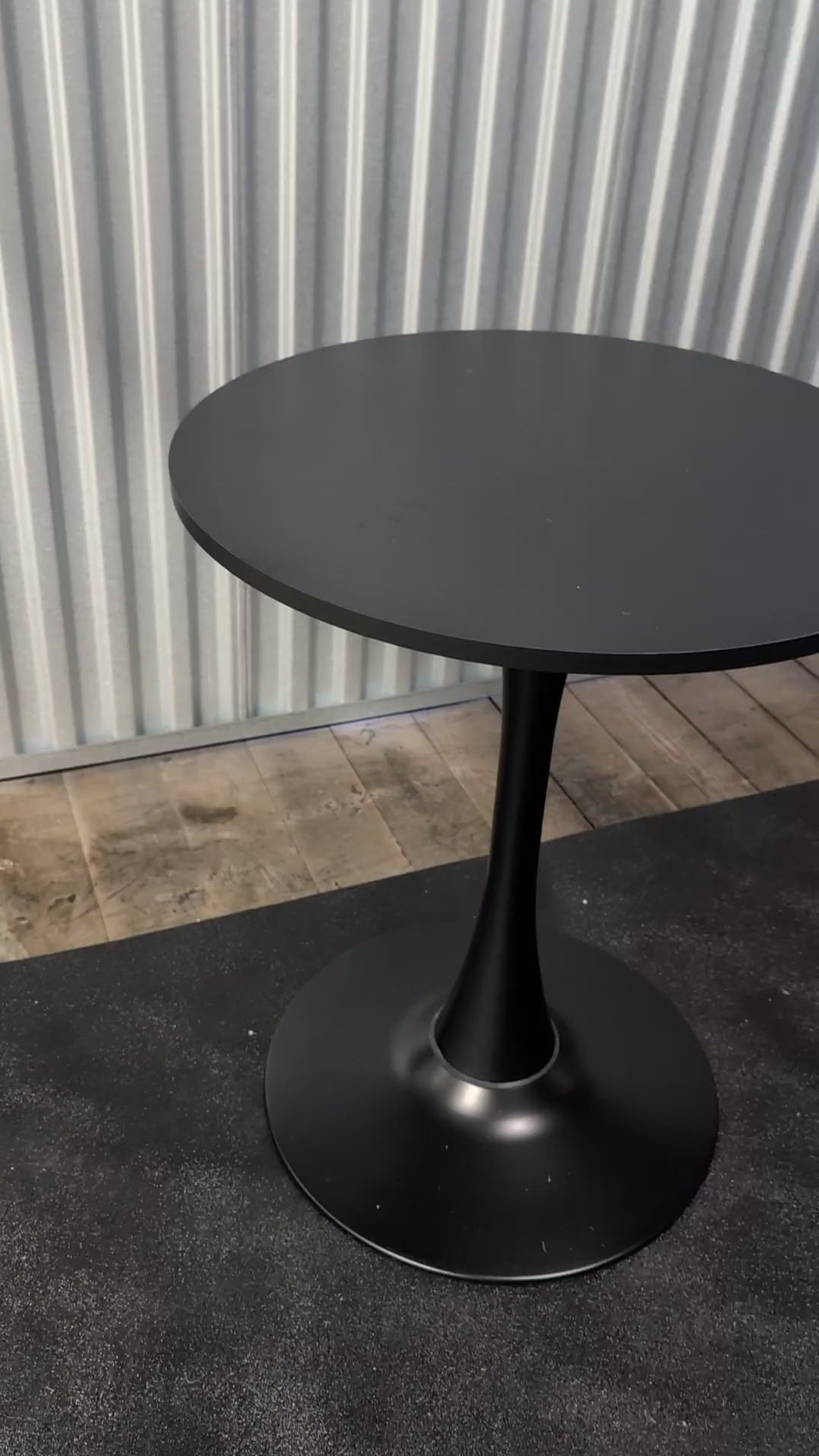 32" Black Round Pedestal Dining Table - NEW