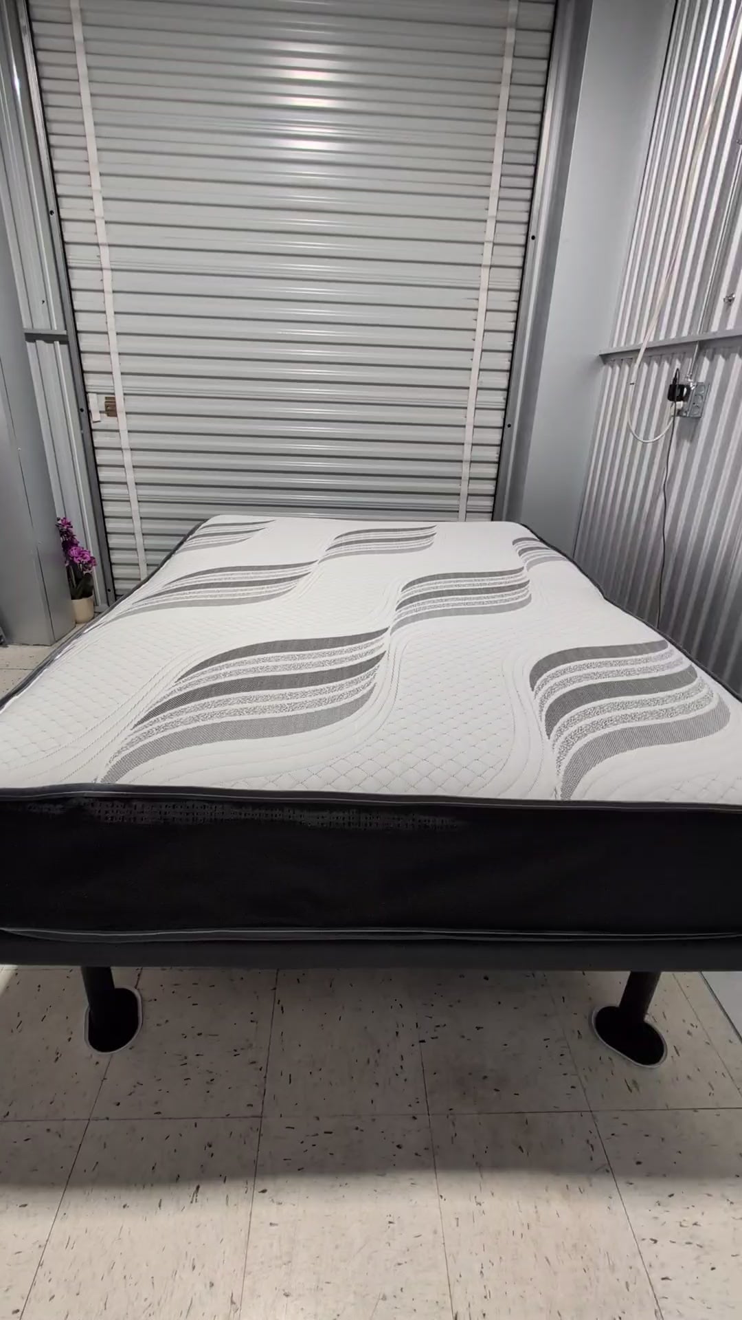 Comfortable Hybrid Mattress, Medium-Firm, Black & White