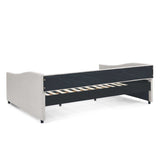 Daybed | Tufted Copper Nailhead & Underbed Drawers | Beige