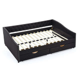 Daybed | Tufted Copper Nailhead & Underbed Drawers | Black