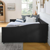 Daybed | Tufted Copper Nailhead & Underbed Drawers | Black