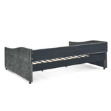 Daybed, Tufted Copper Nailhead & Underbed Drawers, Grey