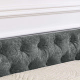 Daybed, Tufted Copper Nailhead & Underbed Drawers, Grey