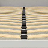 Close-up of wooden slats on a queen Murphy bed frame, Allegra vertical style