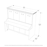 Leto Muro Queen Size Murphy Bed with Desk and Headboard - Dimensions Closed - Bedroom Depot USA