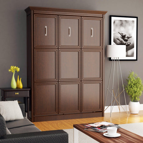 Leto Muro Walnut, Queen Portrait Wall Bed, Headboard - Bedroom Depot USA