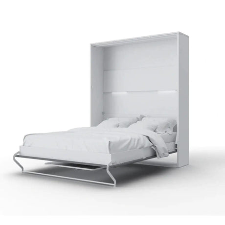 Maxima House Murphy bed European Queen Vertical with Desk, mattress and LED included INVENTO sale - Bedroom Depot USA