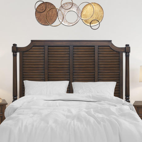 Sunset Trading Bahama Shutter Wood King Bed | Tropical Walnut Brown CF-1106-0158-KB - Bedroom Depot USA