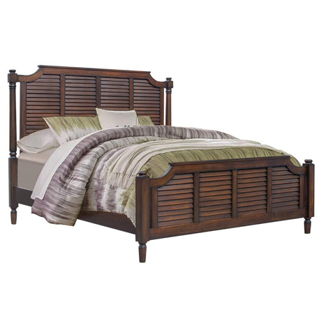 Sunset Trading Bahama Shutter Wood King Bed | Tropical Walnut Brown CF-1106-0158-KB - Bedroom Depot USA