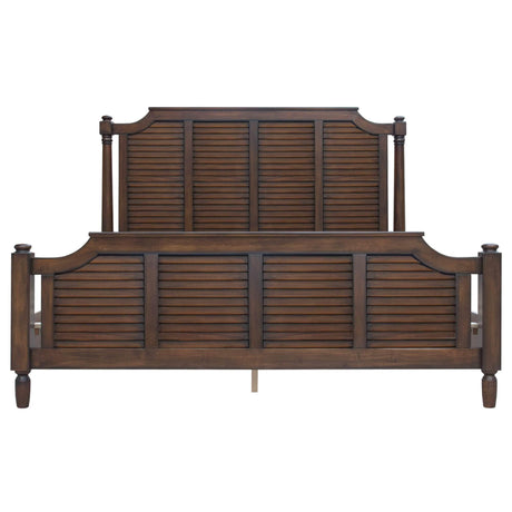 Sunset Trading Bahama Shutter Wood King Bed | Tropical Walnut Brown CF-1106-0158-KB - Bedroom Depot USA