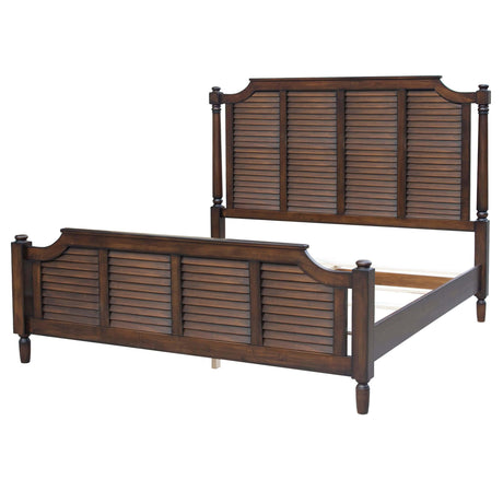 Sunset Trading Bahama Shutter Wood King Bed | Tropical Walnut Brown CF-1106-0158-KB - Bedroom Depot USA