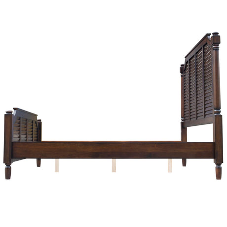 Sunset Trading Bahama Shutter Wood King Bed | Tropical Walnut Brown CF-1106-0158-KB - Bedroom Depot USA