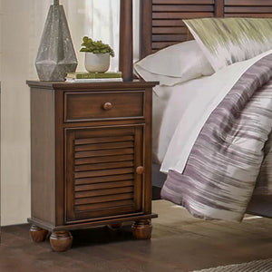 Sunset Trading Bahama Shutter Wood Nightstand | Tropical Walnut Brown CF-1137-0158 - Bedroom Depot USA