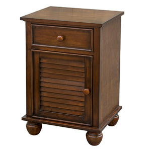 Sunset Trading Bahama Shutter Wood Nightstand | Tropical Walnut Brown CF-1137-0158 - Bedroom Depot USA