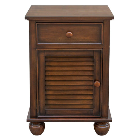 Sunset Trading Bahama Shutter Wood Nightstand | Tropical Walnut Brown CF-1137-0158 - Bedroom Depot USA