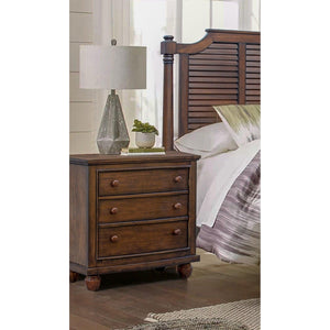 Sunset Trading Bahama Shutter Wood 3 Drawer Nightstand | Tropical Walnut Brown CF-1136-0158 - Bedroom Depot USA