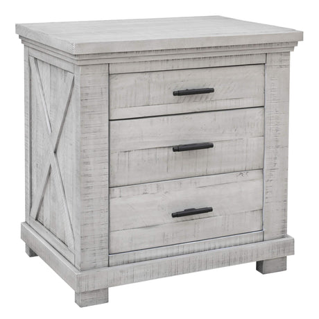 Sunset Trading Crossing Barn 3 Drawer Bedroom Nightstand | Gray Acacia Wood CF-4136-0786 - Bedroom Depot USA