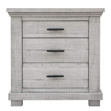 Sunset Trading Crossing Barn 3 Drawer Bedroom Nightstand | Gray Acacia Wood CF-4136-0786 - Bedroom Depot USA