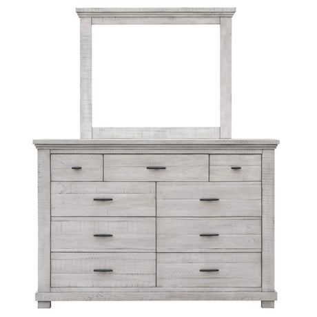 Sunset Trading Crossing Barn 5 Piece Queen Bedroom Set | Panel Bed Dresser Mirror Chest Nightstand | Gray Acacia Wood CF-4101-0786-Q5P - Bedroom Depot USA