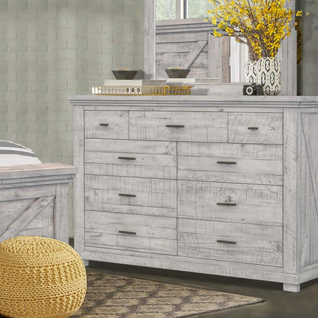 Sunset Trading Crossing Barn 9 Drawer Bedroom Dresser | Gray Acacia Wood CF-4130-0786 - Bedroom Depot USA