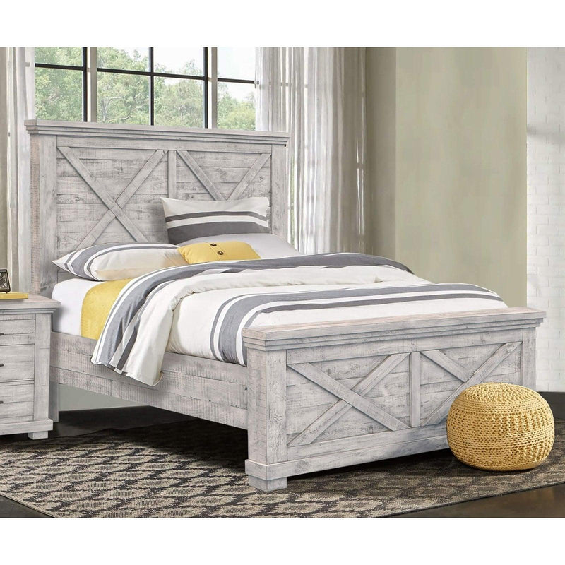 Sunset Trading Crossing Barn Queen Wood Panel Bed | Gray Acacia Wood CF-4101-0786-QB - Bedroom Depot USA