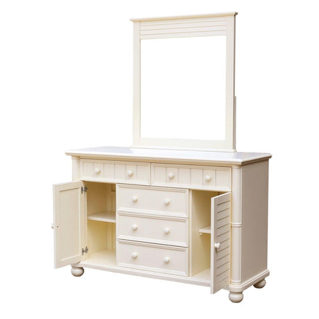 Sunset Trading Ice Cream at the Beach 5 Piece King Bedroom Set | Bed Dresser Mirror Storage Chest Nightstand CF-1702-0111-K5P - Bedroom Depot USA