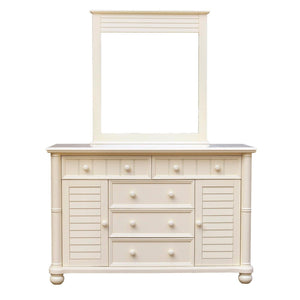 Sunset Trading Ice Cream at the Beach 5 Piece Queen Bedroom Set | Bed Dresser Mirror Storage Chest Nightstand CF-1701-0111-Q-5PC - Bedroom Depot USA